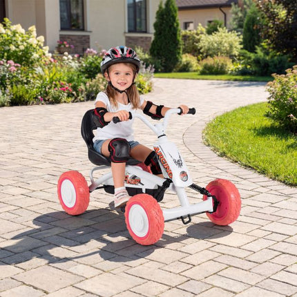 Kids Pedal Go Kart, 4-Wheel, 2-Position Seat