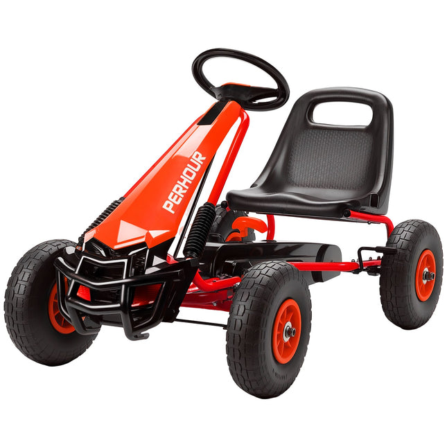 Kids Pedal Go-Kart, Adjustable Seat, EVA Wheels, Ages 3-8