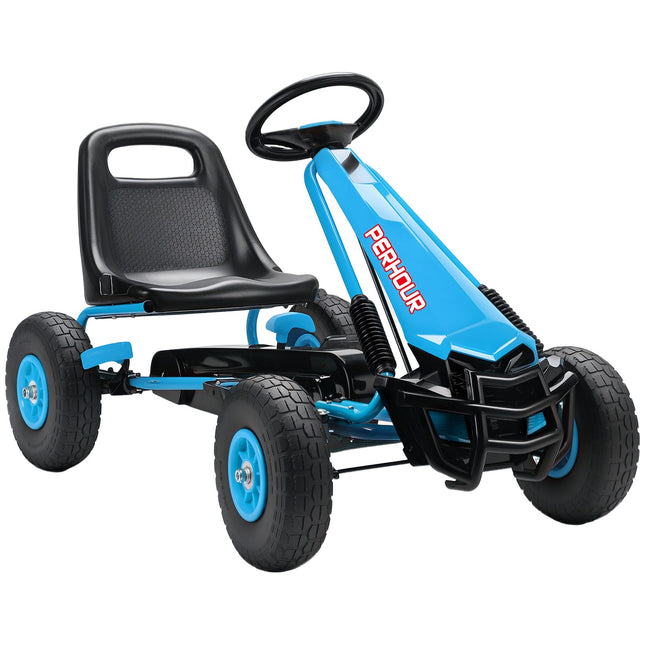 Kids Pedal Go-Kart, Adjustable Seat, EVA Wheels, Ages 3-8