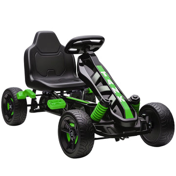 Kids Pedal Go-Kart with Brake, Green, Ages 3-6