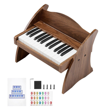 Kids Piano Keyboard, 25-Key Wooden, USB-C Dual Power