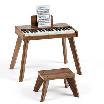 Kids Piano Keyboard, 37-Key Wooden, Dual Power, Volume