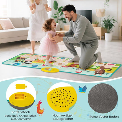 Kids Piano Mat with 10 Animal Sounds & 10 Songs
