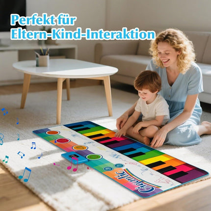 Kids Piano Mat with 8 Instrument Sounds, 24 Keys, 181x73 cm