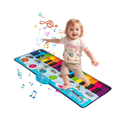 Kids Piano Mat with 8 Instruments, 24 Keys, 120x47 cm