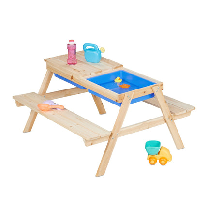 Kids Picnic Bench with Water & Sand Play Table