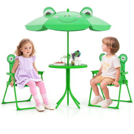 Kids' Picnic Set with Umbrella – 4-Piece Folding Table & Chairs