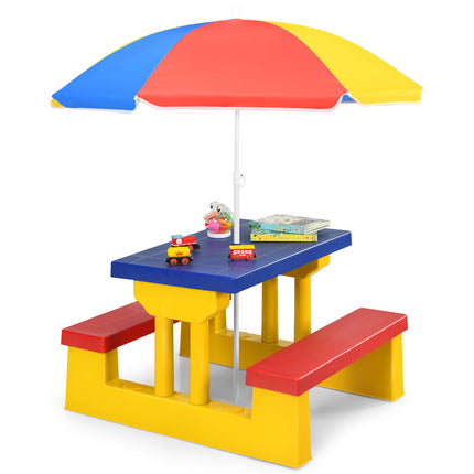 Kids Picnic Table Set with Umbrella – Durable, Easy Setup