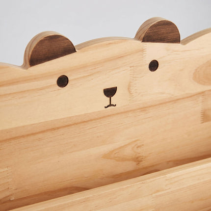 Kids' Pine Wood Bookcase with Castors, Natural Finish
