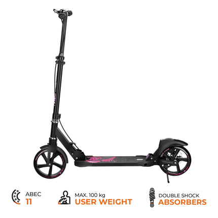 Kids' Pink Scooter with 200mm Wheels, Dual Brakes