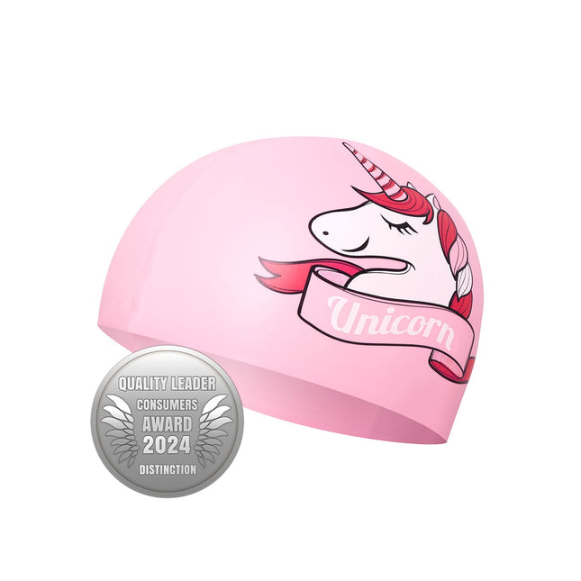Kids Pink Swimming Cap – Unicorn Design