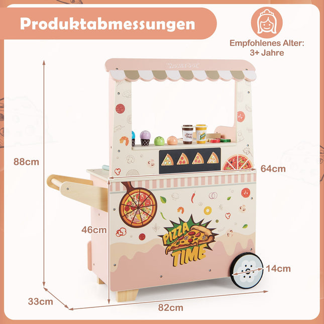 Kids Pizza Food Truck Playset with Magnetic Board
