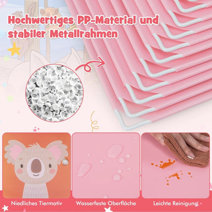 Kids Plastic Wardrobe with 12 Cubes and Doors, Pink