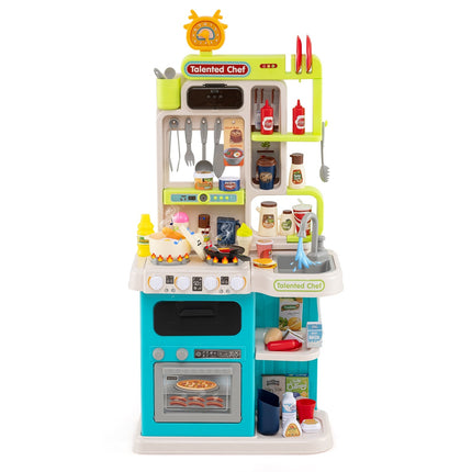 Kids' Play Kitchen Set with 54 Accessories, Blue, Ages 3+