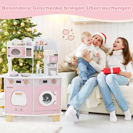 Kids Play Kitchen Set with Accessories – Coffee Maker, Microwave, Oven