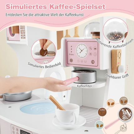 Kids Play Kitchen Set with Accessories – Coffee Maker, Microwave, Oven