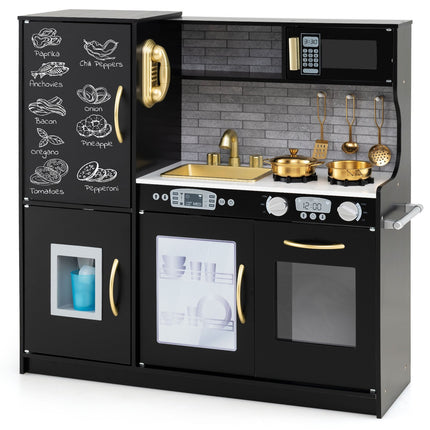 Kids Play Kitchen Set with Accessories and Sound Knobs