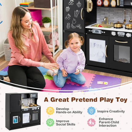 Kids Play Kitchen Set with Accessories and Sound Knobs