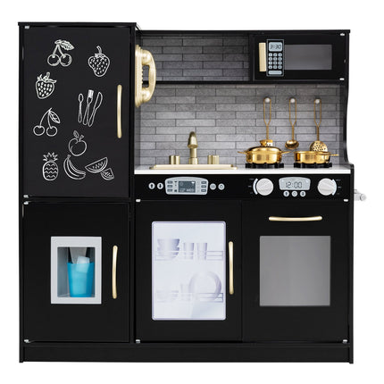 Kids Play Kitchen Set with Accessories and Sound Knobs