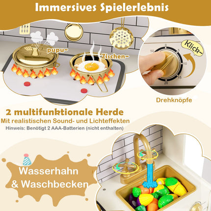 Kids Play Kitchen Set with Light and Sound Effects