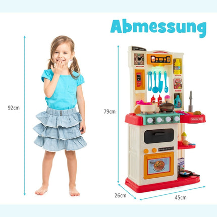 Kids Play Kitchen Set with Lights, Water Pump, 38 Pieces