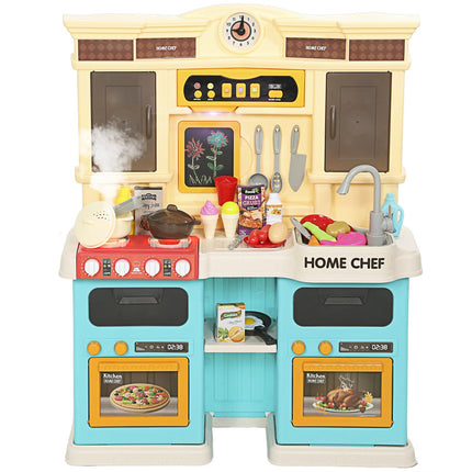 Kids Play Kitchen Set with Water, Lights, Sounds, 85 Pieces