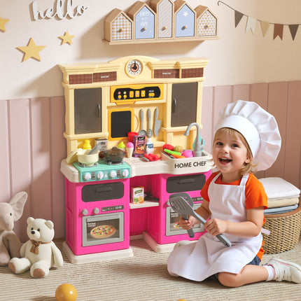 Kids Play Kitchen with Water, 85-Piece Set, Lights & Sounds
