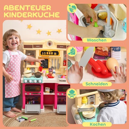 Kids Play Kitchen with Water, 85-Piece Set, Lights & Sounds