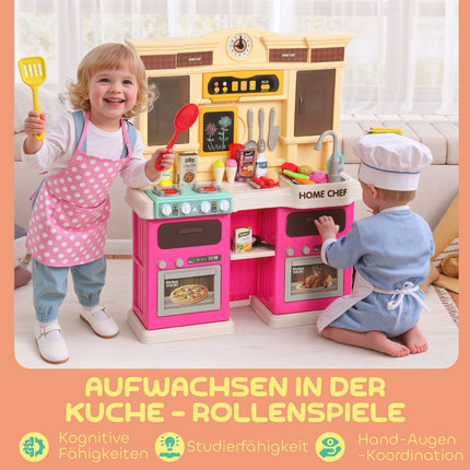 Kids Play Kitchen with Water, 85-Piece Set, Lights & Sounds