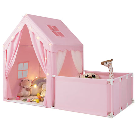 Kids Play Tent & Playpen with Lights, Washable Mat