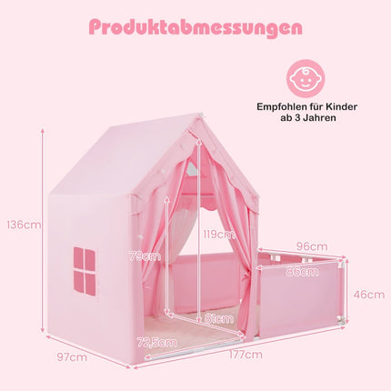 Kids Play Tent & Playpen with Lights, Washable Mat