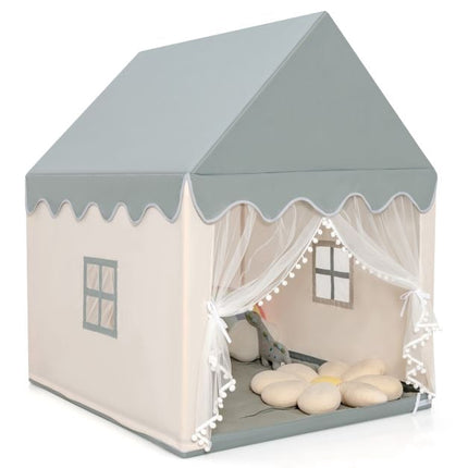 Kids Play Tent With Padded Mat, Wooden Frame, 120x105x140 cm
