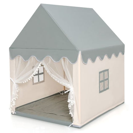 Kids Play Tent With Padded Mat, Wooden Frame, 120x105x140 cm