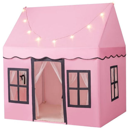 Kids Play Tent With Star String Lights, Non-Slip Mat, Pink