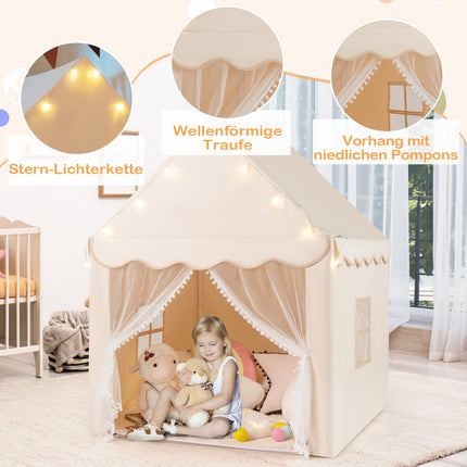 Kids Play Tent with Star Lights, Windows, and Mat