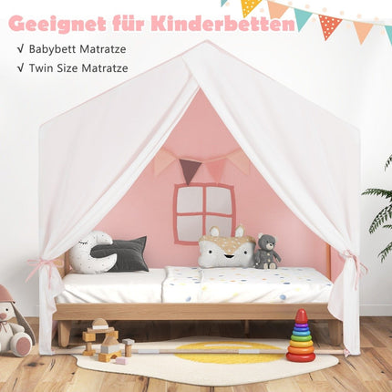 Kids Play Tent with Washable Cotton Mat & Flag Banner