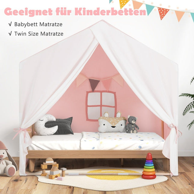 Kids Play Tent with Washable Cotton Mat & Flag Banner