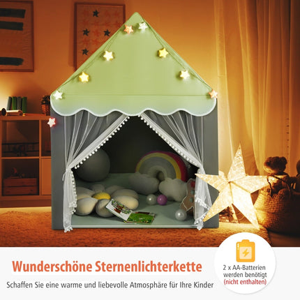 Kids Play Tent with Washable Mat & Star Lights, 105x121x136 cm