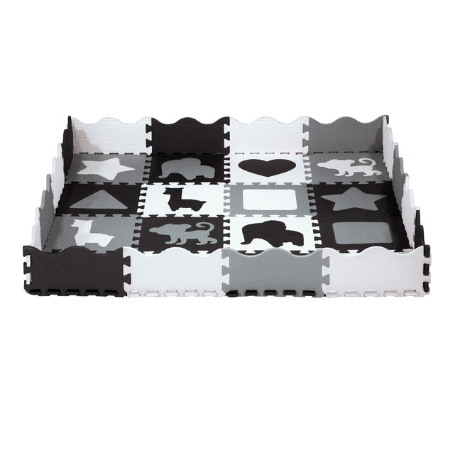 Kids' Playpen Puzzle Mat, Gray, 36 Pieces, 140x140cm