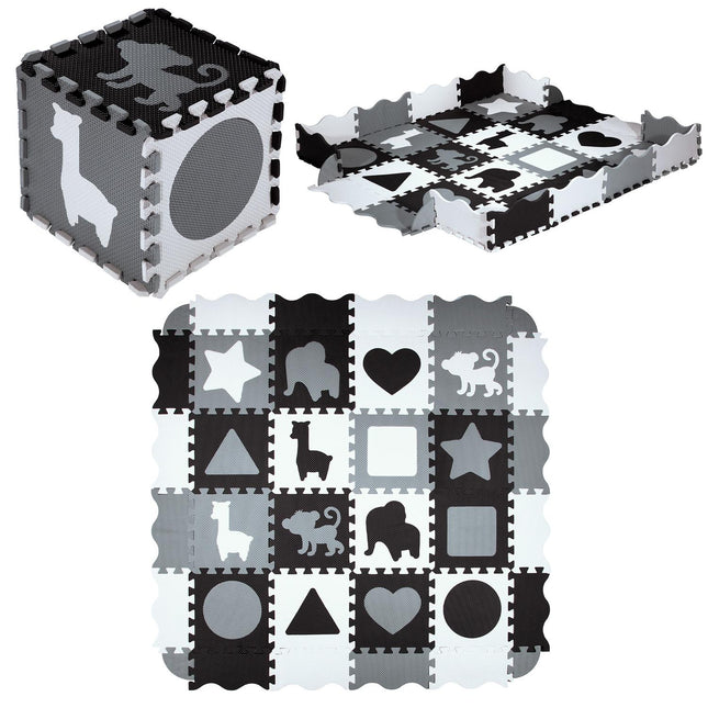 Kids' Playpen Puzzle Mat, Gray, 36 Pieces, 140x140cm