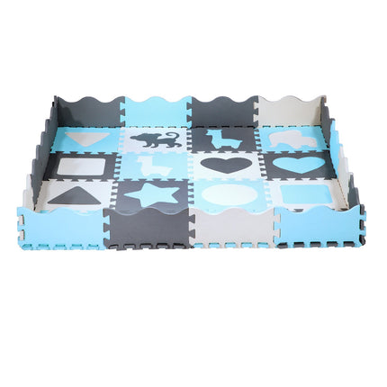 Kids' Playpen Puzzle Mat, Mint, 36 Pieces, 140x140 cm