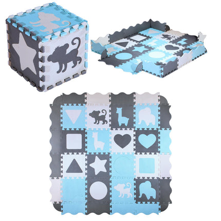 Kids' Playpen Puzzle Mat, Mint, 36 Pieces, 140x140 cm