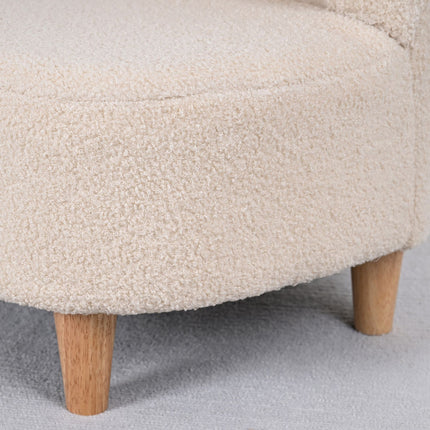Kids' Plush Chair with Bear Ears, Fleece Cover, Beige
