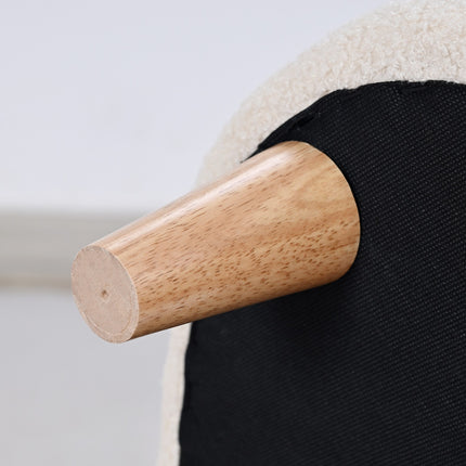 Kids' Plush Chair with Bear Ears, Fleece Cover, Beige