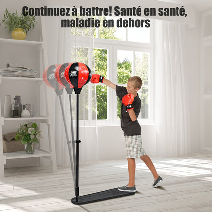 Kids Punching Ball Set – Adjustable 85-130 cm, Gloves, Pump