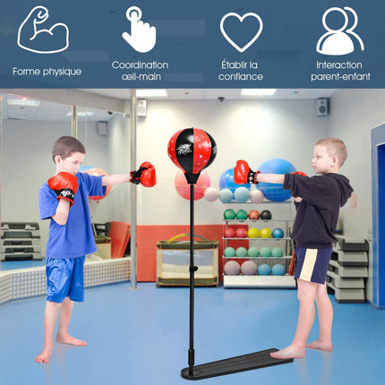 Kids Punching Ball Set – Adjustable 85-130 cm, Gloves, Pump