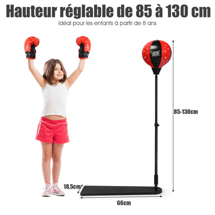 Kids Punching Ball Set – Adjustable 85-130 cm, Gloves, Pump