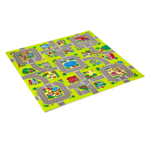 Kids' Puzzle Mat, Cars Design, 9 Pieces, 90x90cm