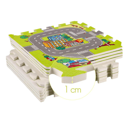 Kids' Puzzle Mat, Cars Design, 9 Pieces, 90x90cm