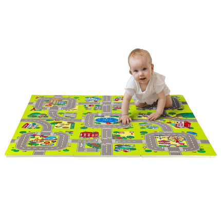 Kids' Puzzle Mat, Cars Design, 9 Pieces, 90x90cm